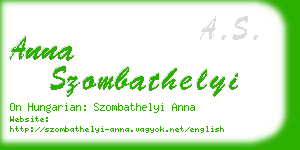 anna szombathelyi business card